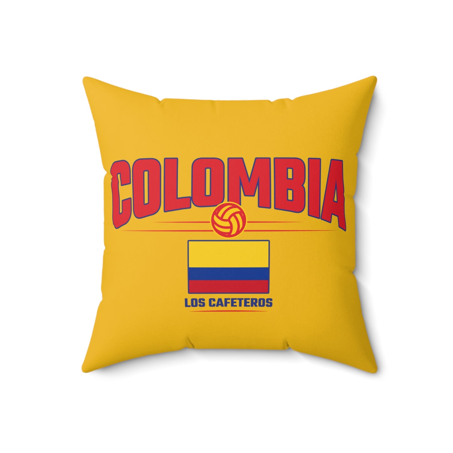 Colombia Soccer Fan Pillow Support Los Cafeteros Vibrant Yellow Cushion