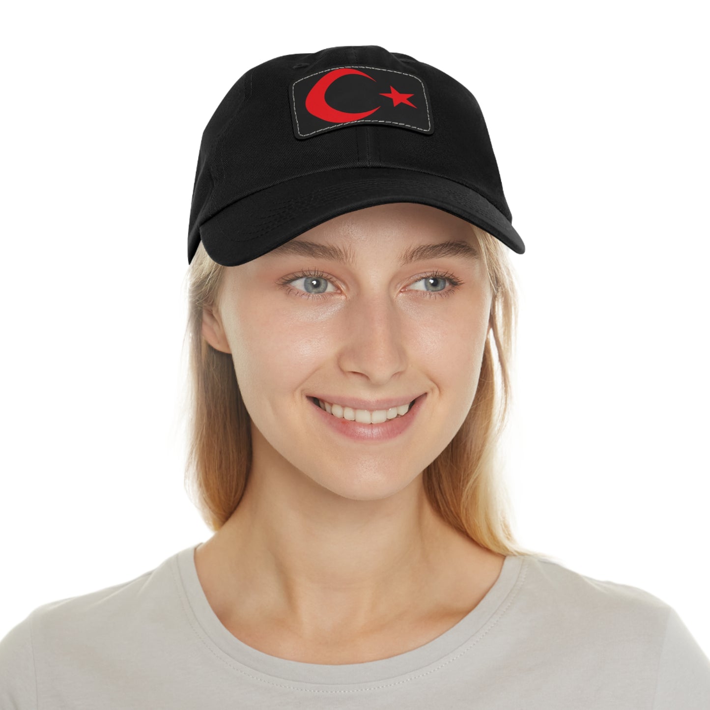 Stylish Dad Hat with Turkish Flag Leather Patch