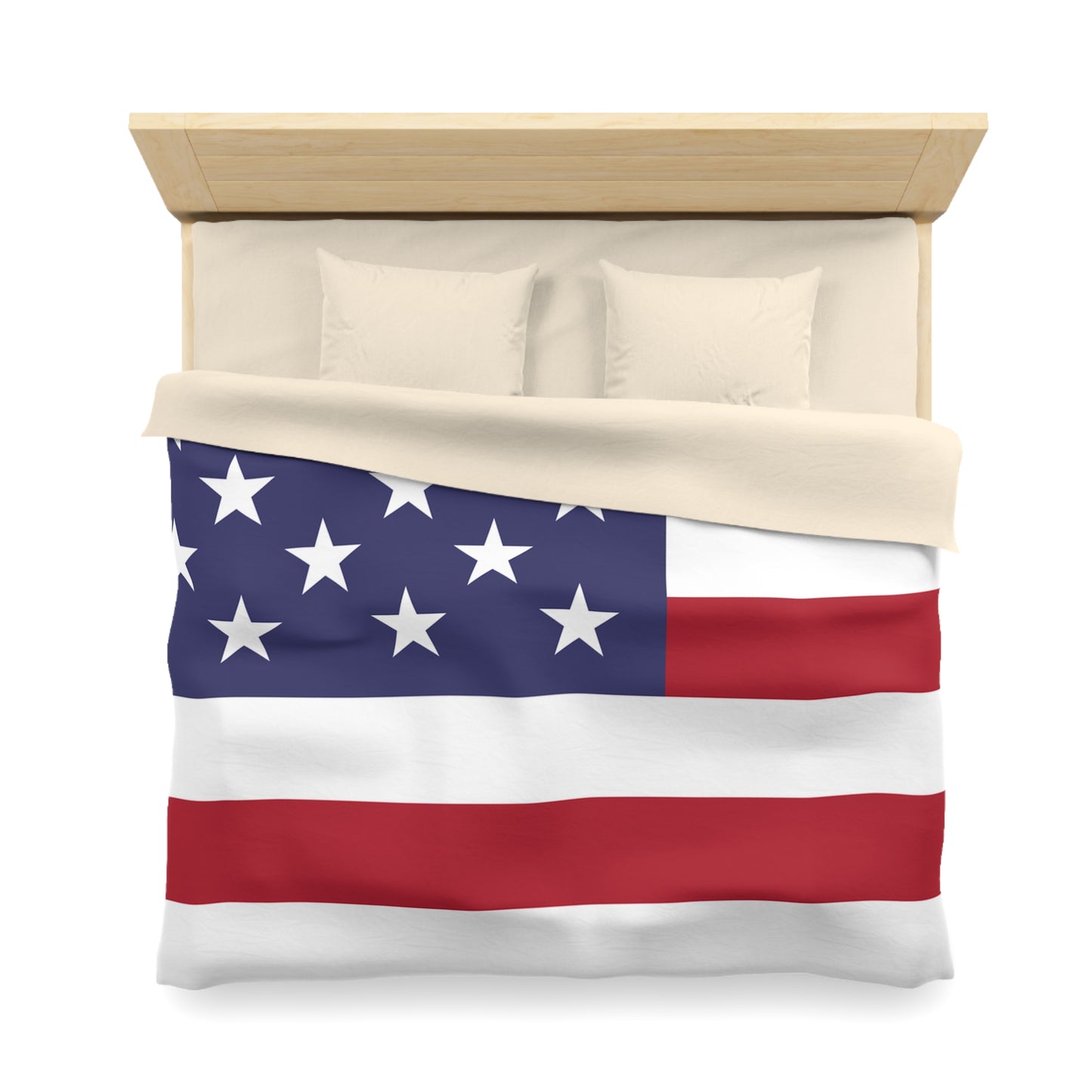 Patriotic Microfiber Duvet Cover - American Flag Design for Home Decor