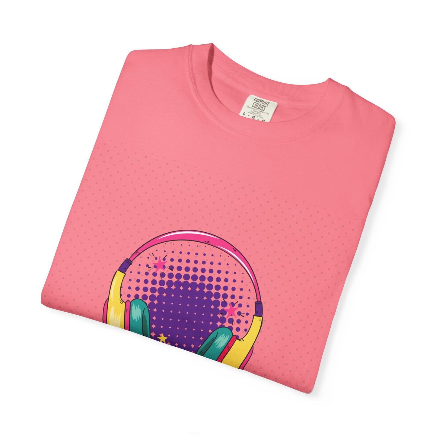 Cool Vibes Unisex Garment-Dyed T-Shirt with Headphones Graphic