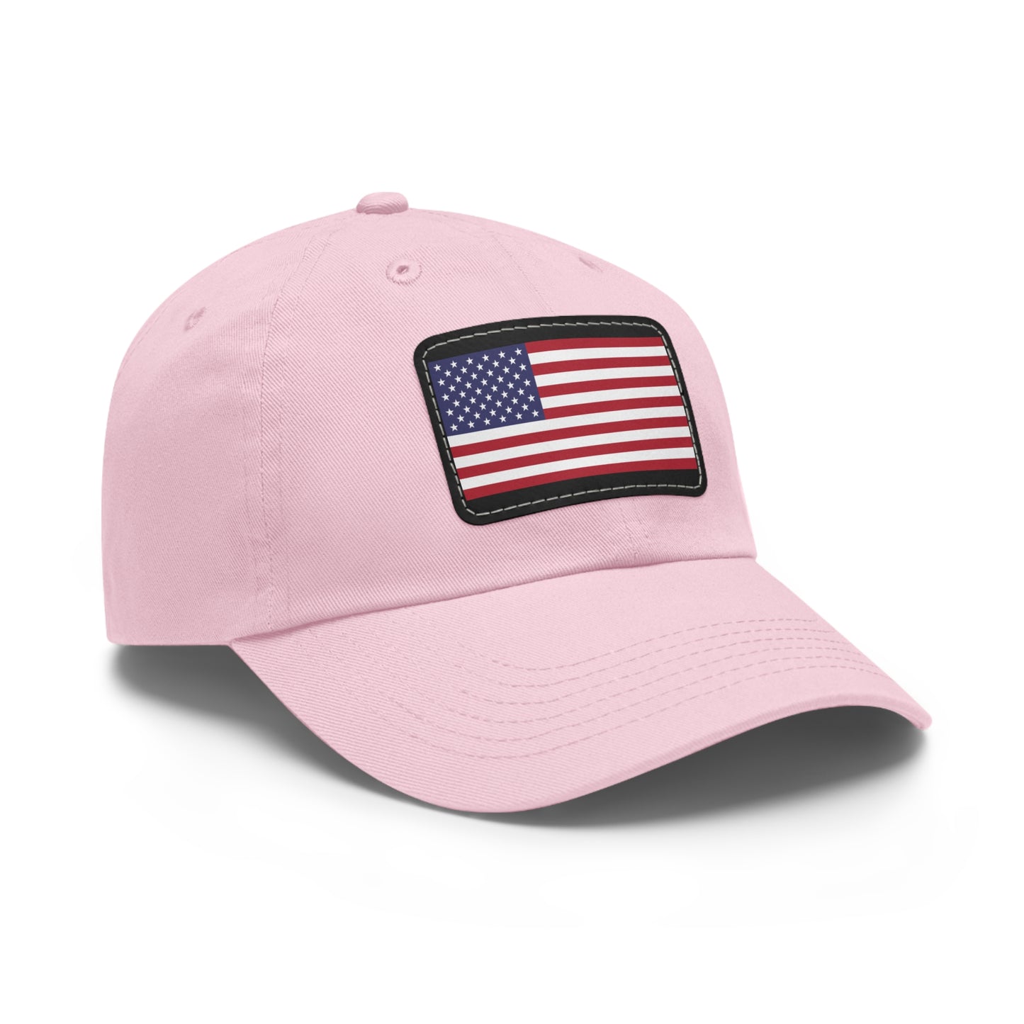 Patriotic Dad Hat with American Flag Leather Patch