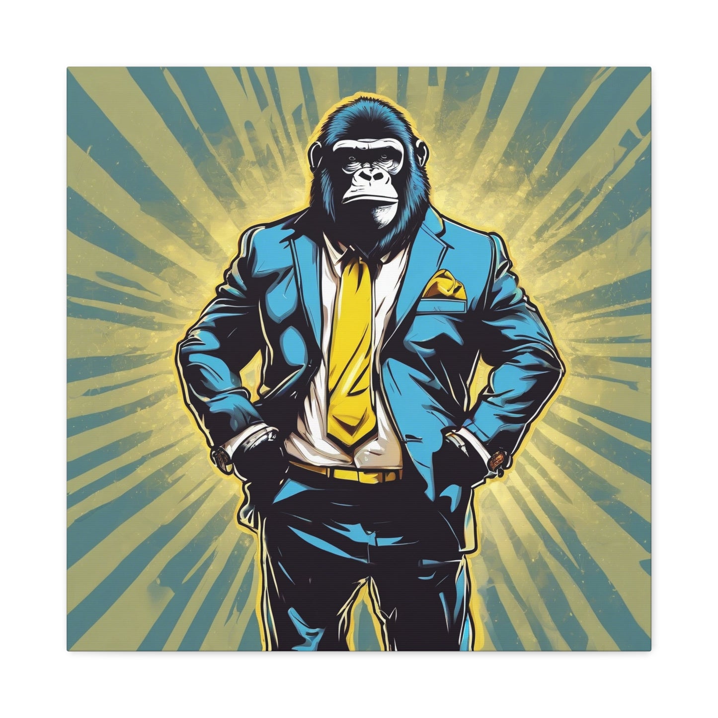 Stylish Gorilla Wall Art - Matte Canvas Print for Office Decor