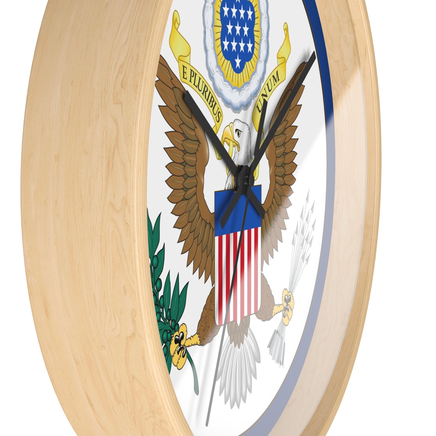 Patriotic Wall Clock with Eagle Seal - Home Decor for Veterans and Patriot
