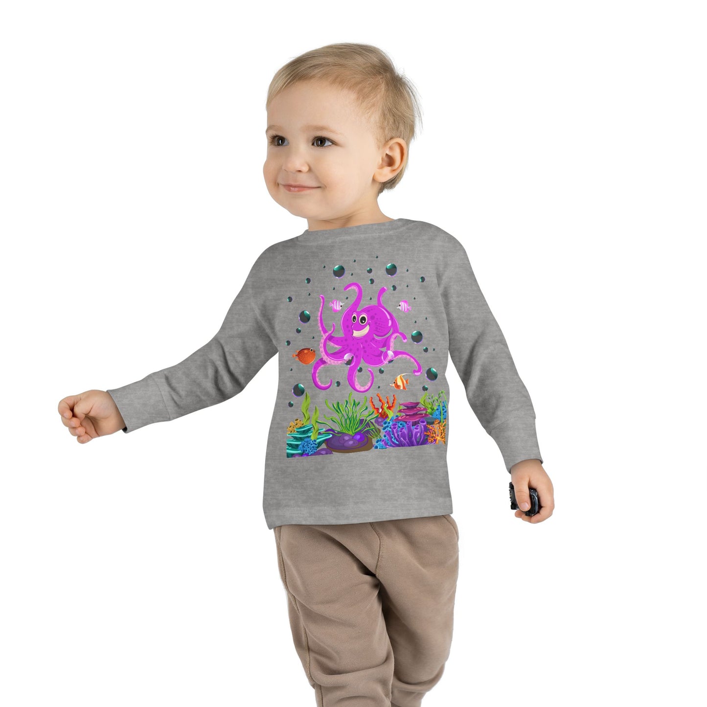 Toddler Long Sleeve Tee Colorful Jellyfish Fun Under the Sea Shirt for Kids