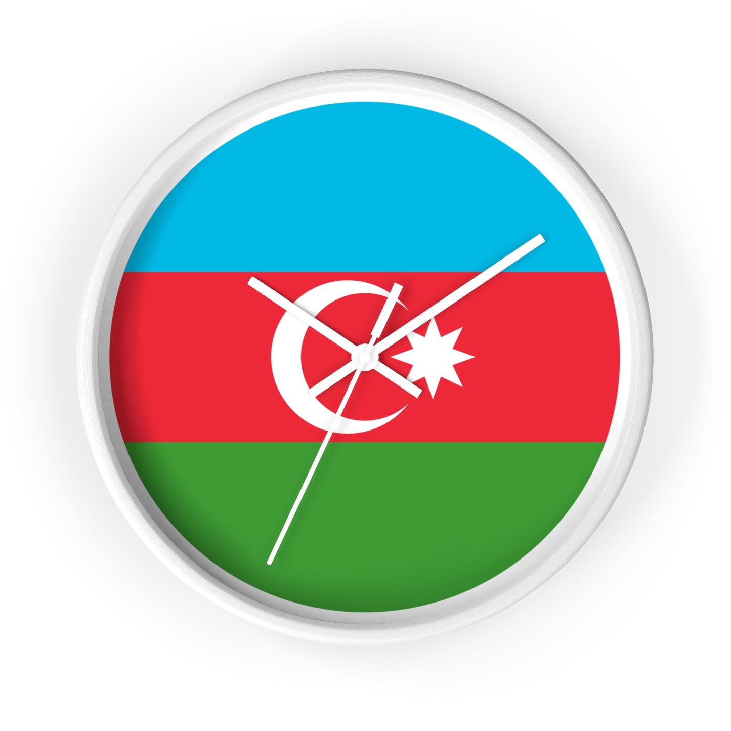 Azerbaijani Flag Wall Clock - Stylish Timepiece for National Pride