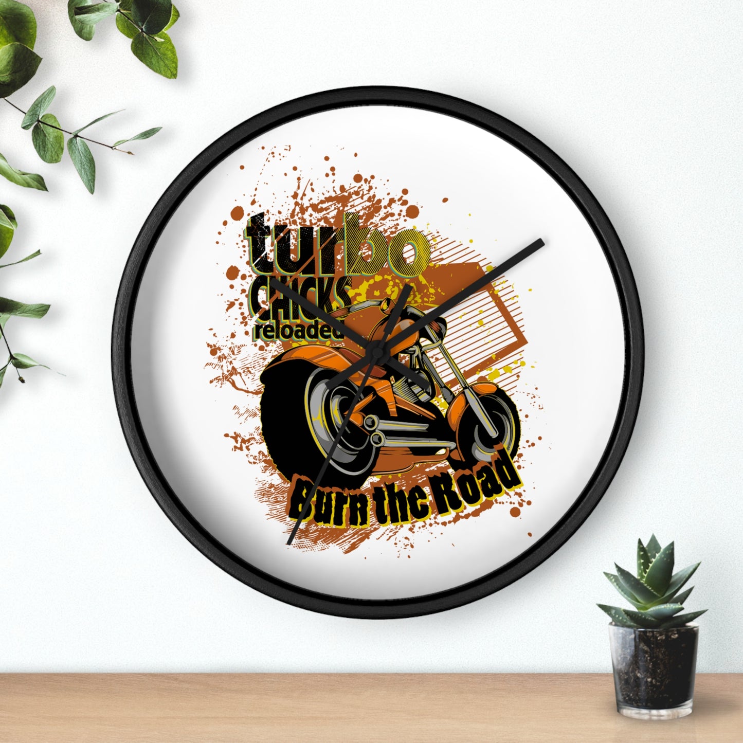 Turbo Bikes Wall Clock - Burn the Road Decor for Motorcycle Enthusiasts
