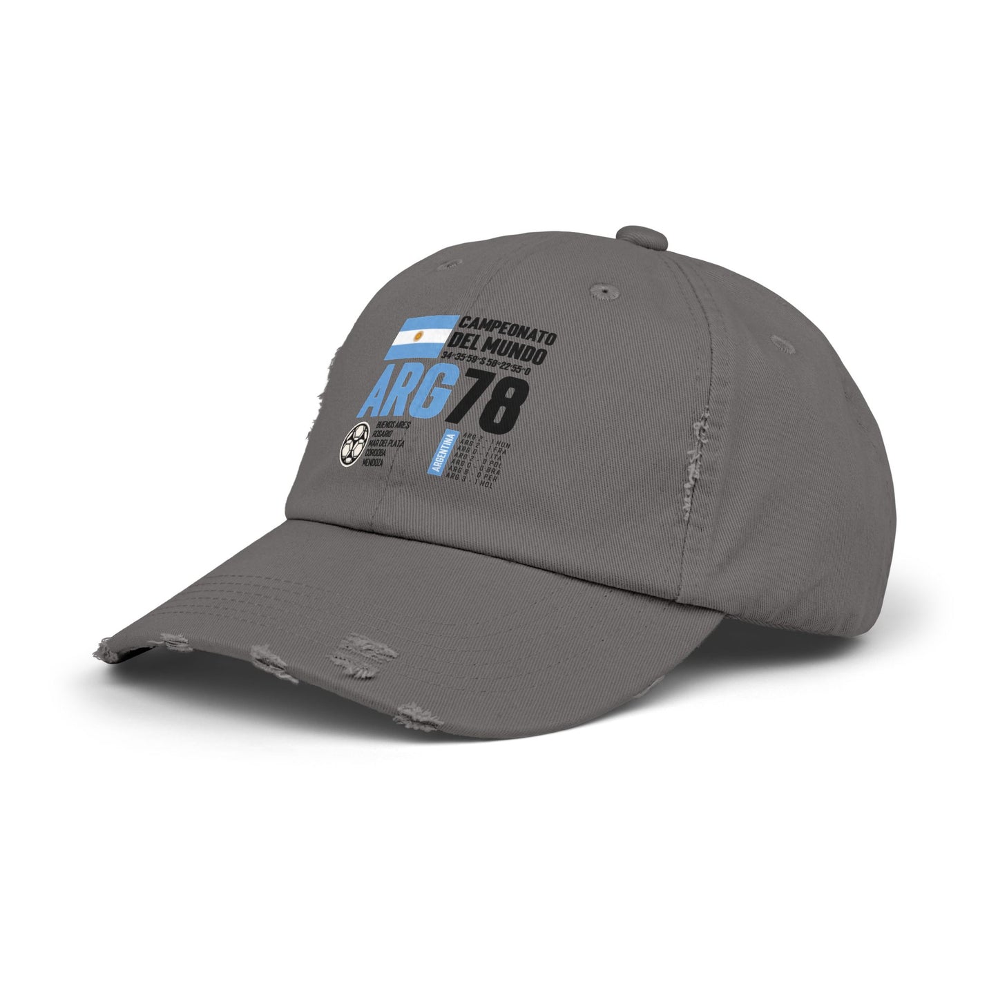 Unisex Distressed Cap Campionato Del Mundo ARG78 Vintage Style Hat