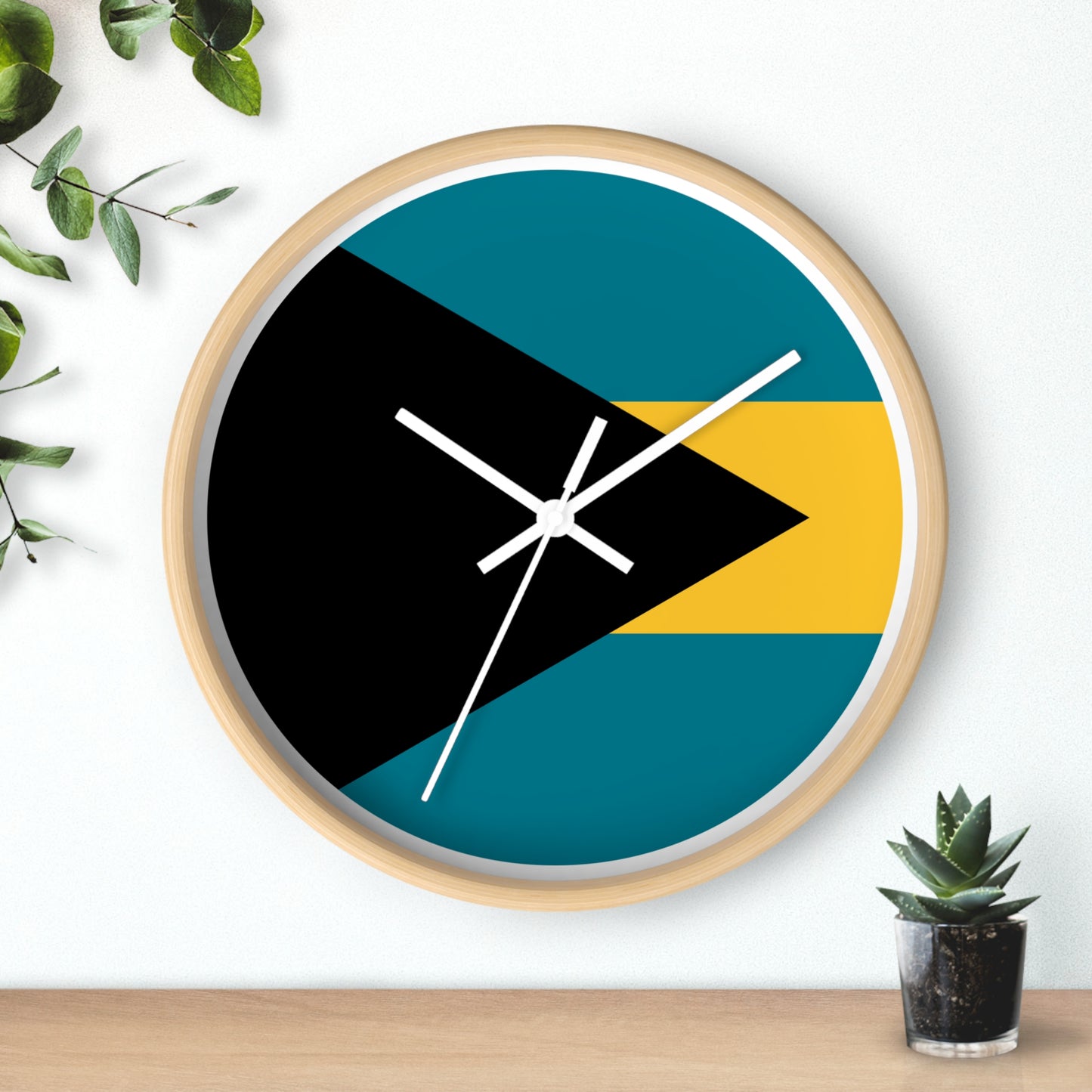 Bahamas Flag Wall Clock - Modern Home Decor for Beach Lovers