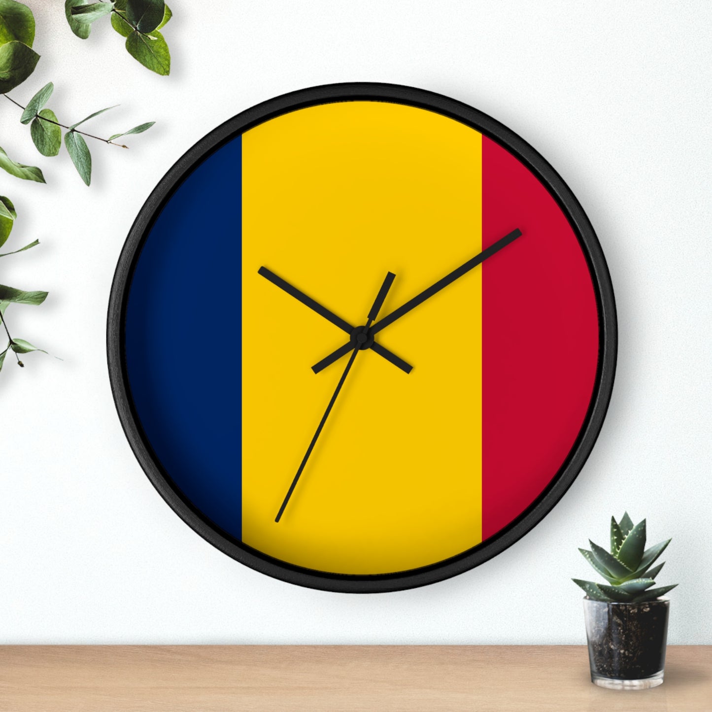 Romanians' Pride Wall Clock - Bold Yellow, Blue, Red Design
