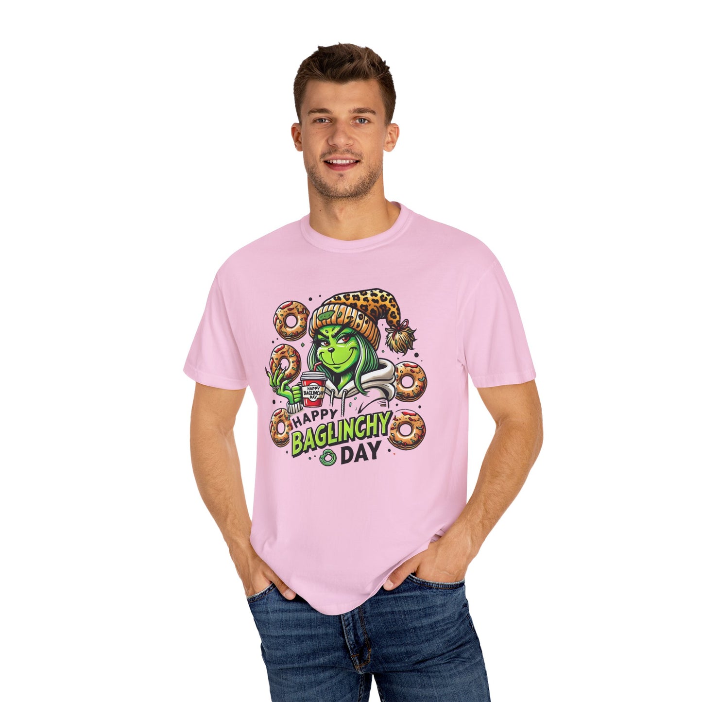 Happy Bagels Day Unisex T-Shirt with Grinchy Design