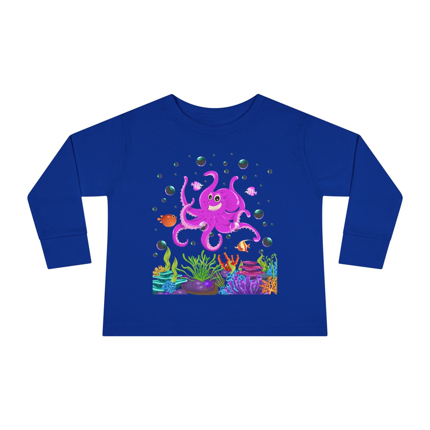 Toddler Long Sleeve Tee Colorful Jellyfish Fun Under the Sea Shirt for Kids