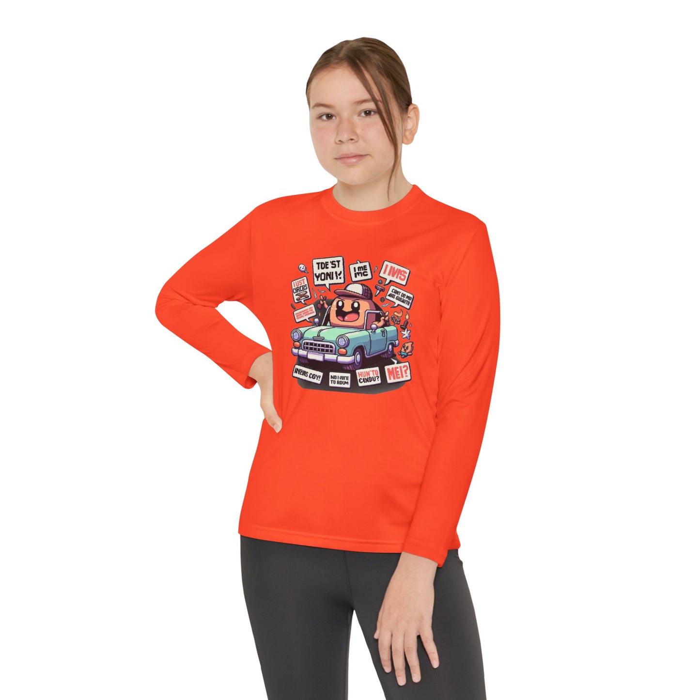 Youth Long Sleeve Tee – Fun Car Design for Kids, Perfect for Everyday
