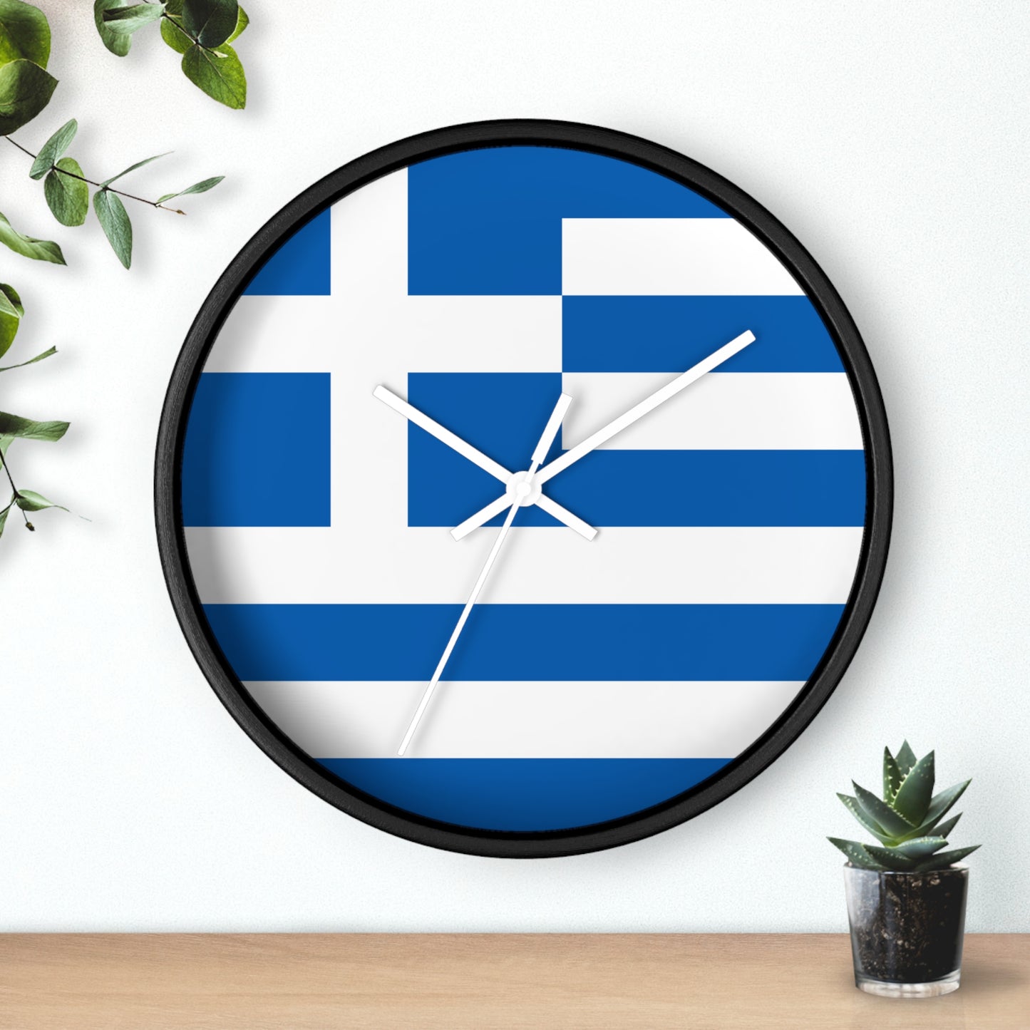 Greece Flag Wall Clock - Blue and White Home Decor