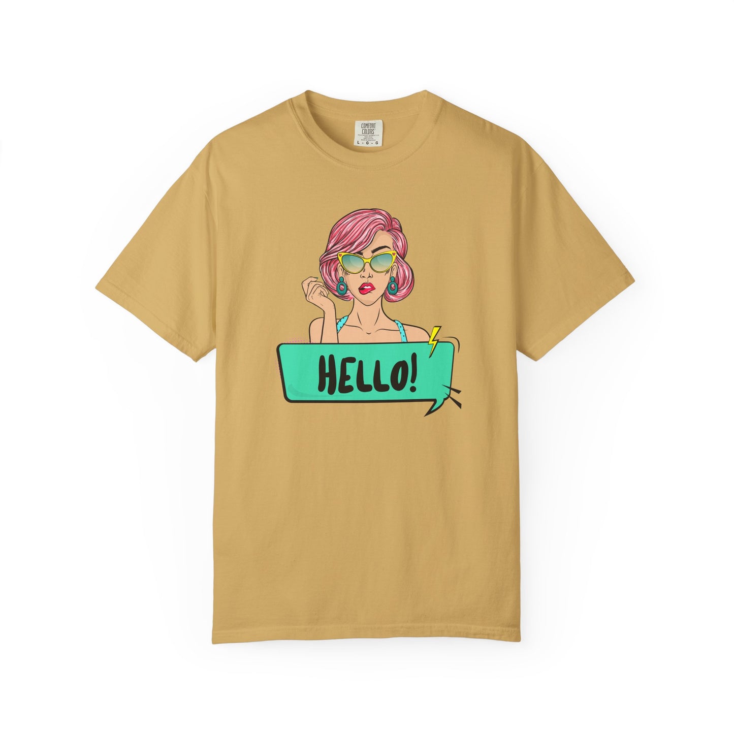Hello! Retro Vibe Unisex Garment-Dyed T-Shirt