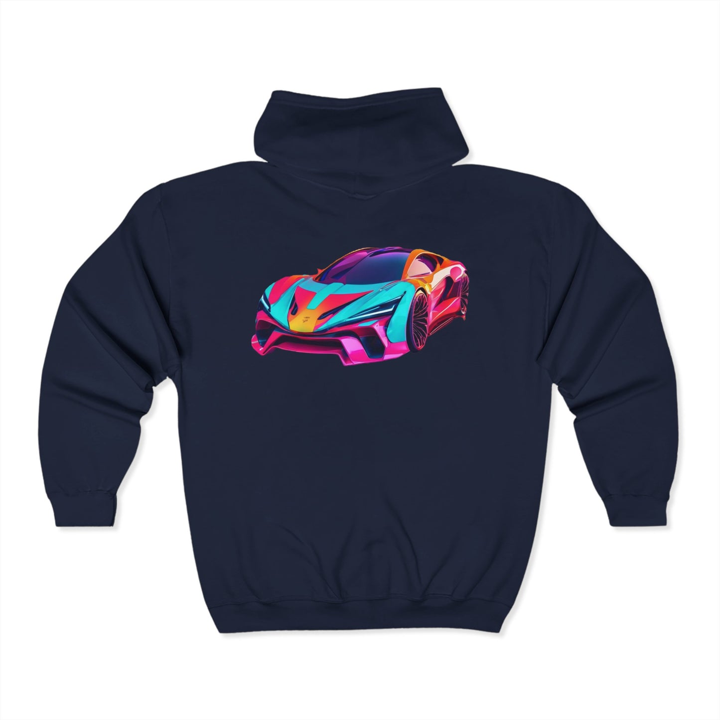 Unisex Heavy Blend Full Zip Hoodie - Vibrant Sports Car Design