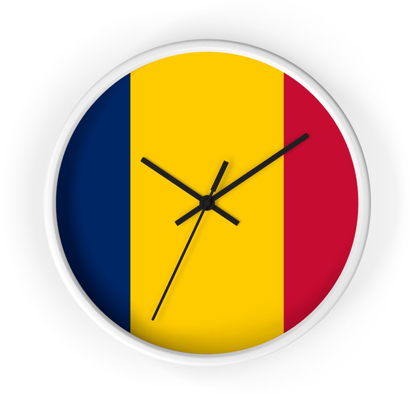 Romanians' Pride Wall Clock - Bold Yellow, Blue, Red Design