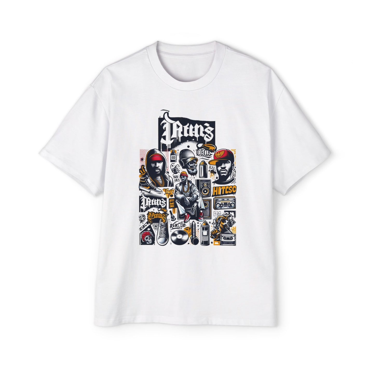 Men's Heavy Oversized Tee - GANGSTA Graphic Casual Streetwear Shirt