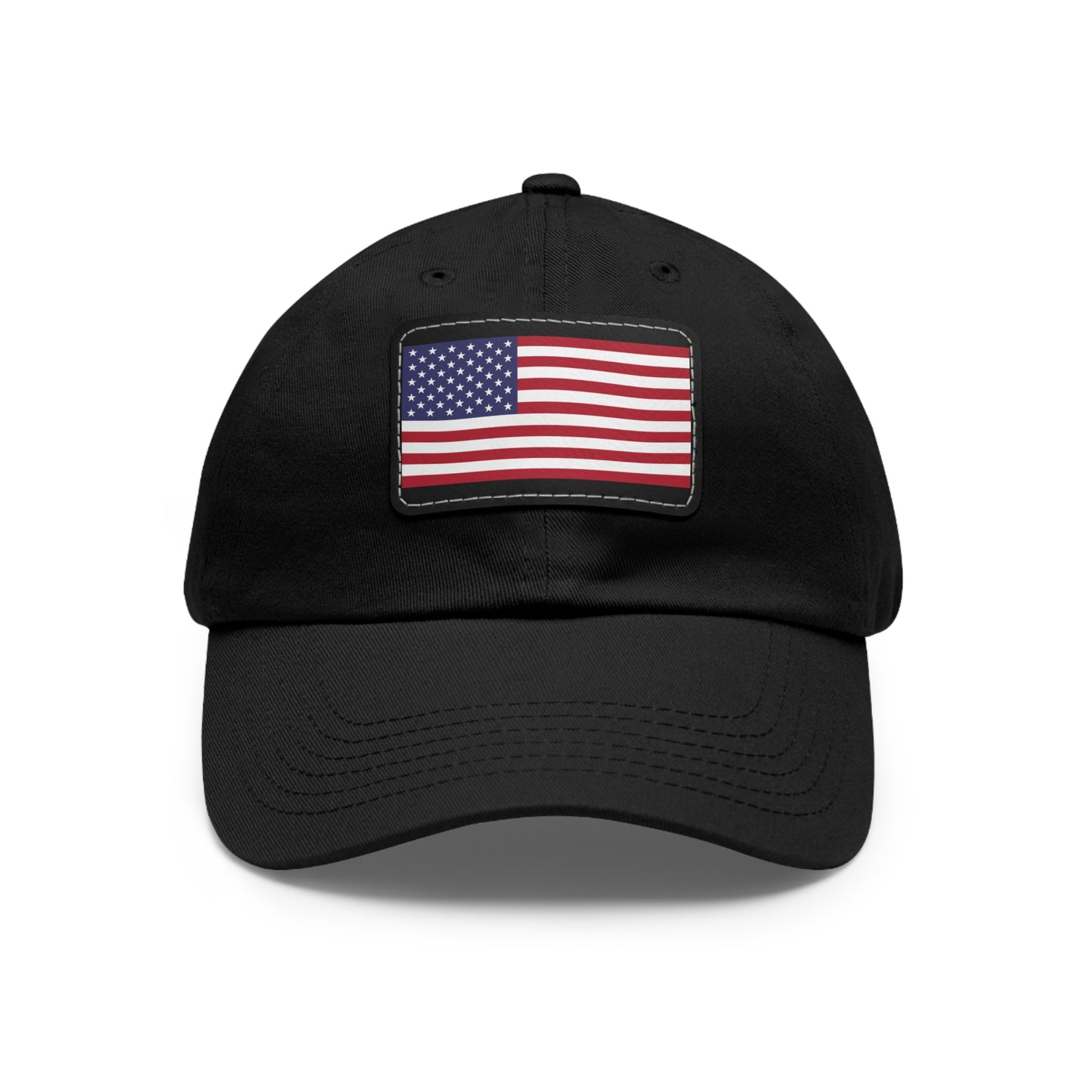 Patriotic Dad Hat with American Flag Leather Patch