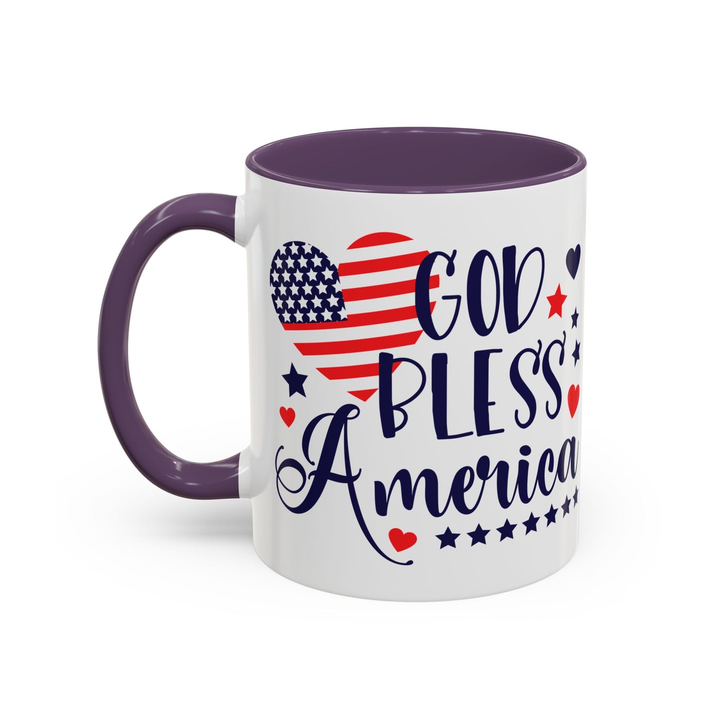 Patriotic Accent Coffee Mug - 'God Bless America'