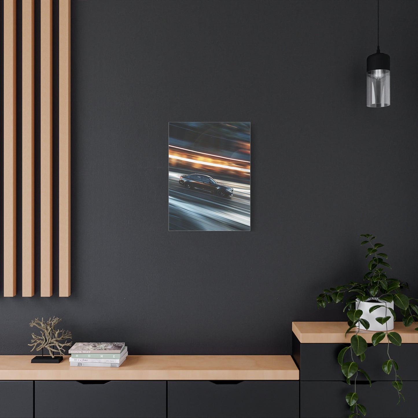 Dynamic Car Canvas Art - Modern Stretched Wall Decor for Auto Enthusiasts