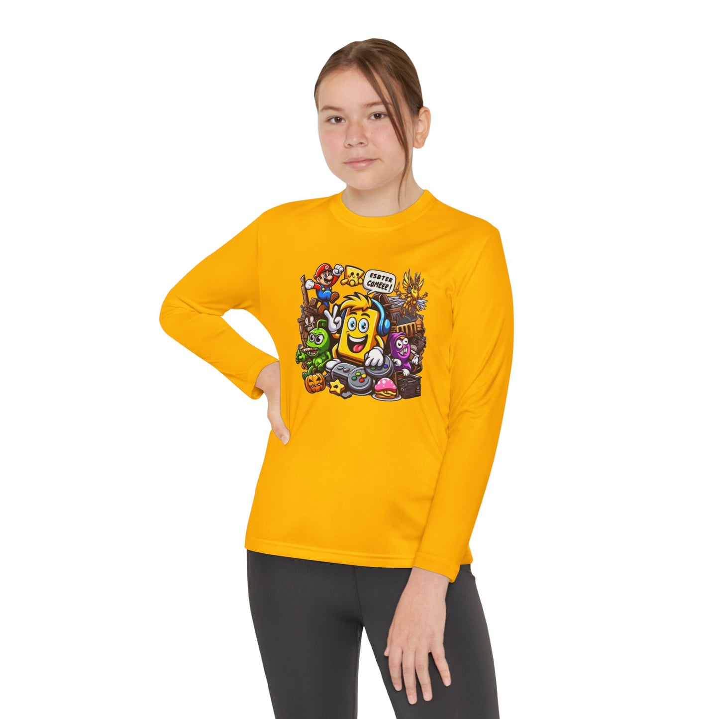 Youth Long Sleeve Competitor Tee – Fun Cartoon Character