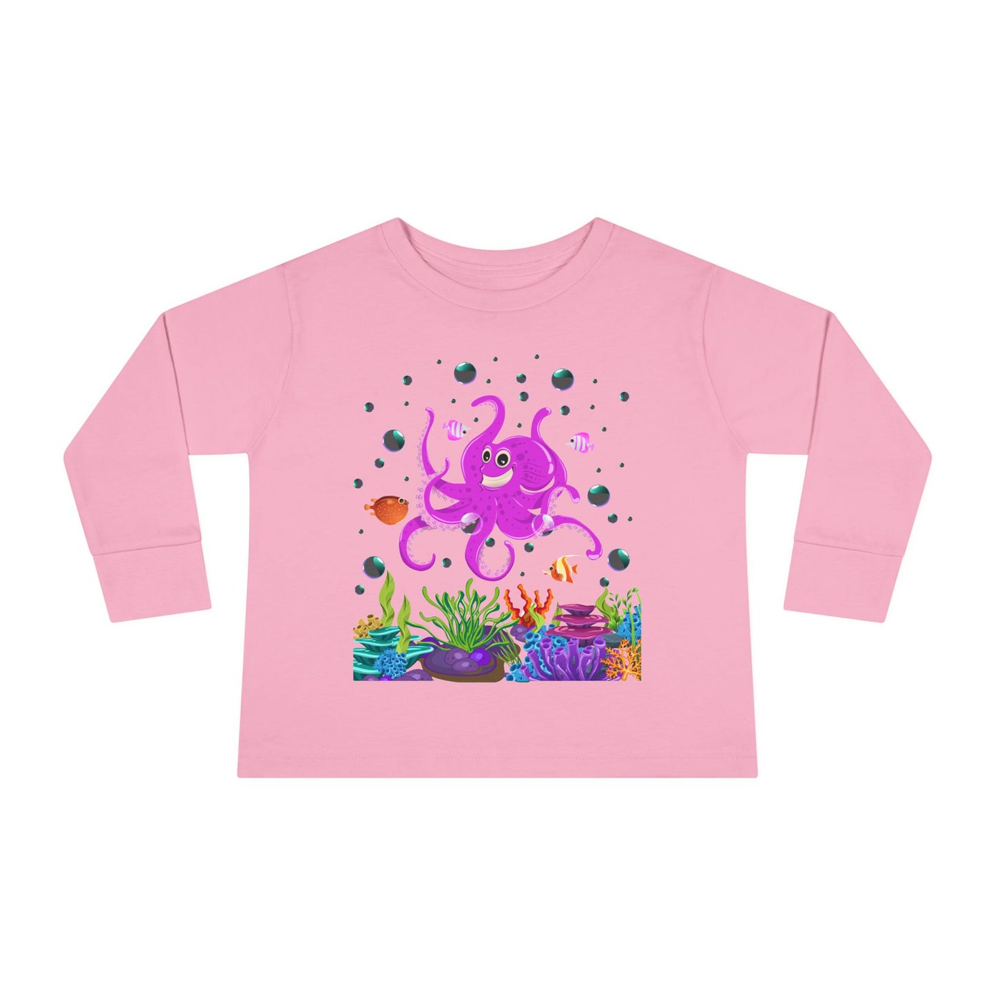 Toddler Long Sleeve Tee Colorful Jellyfish Fun Under the Sea Shirt for Kids