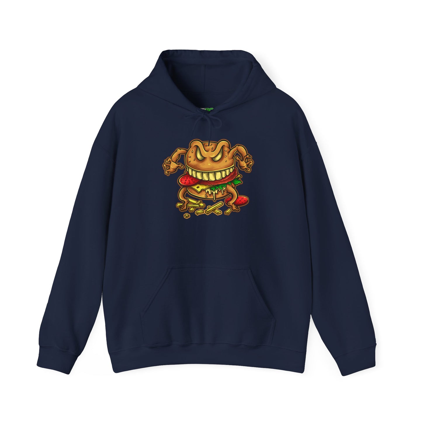 Men's Hooded Sweatshirt with Hilarious Foodie Burger Design