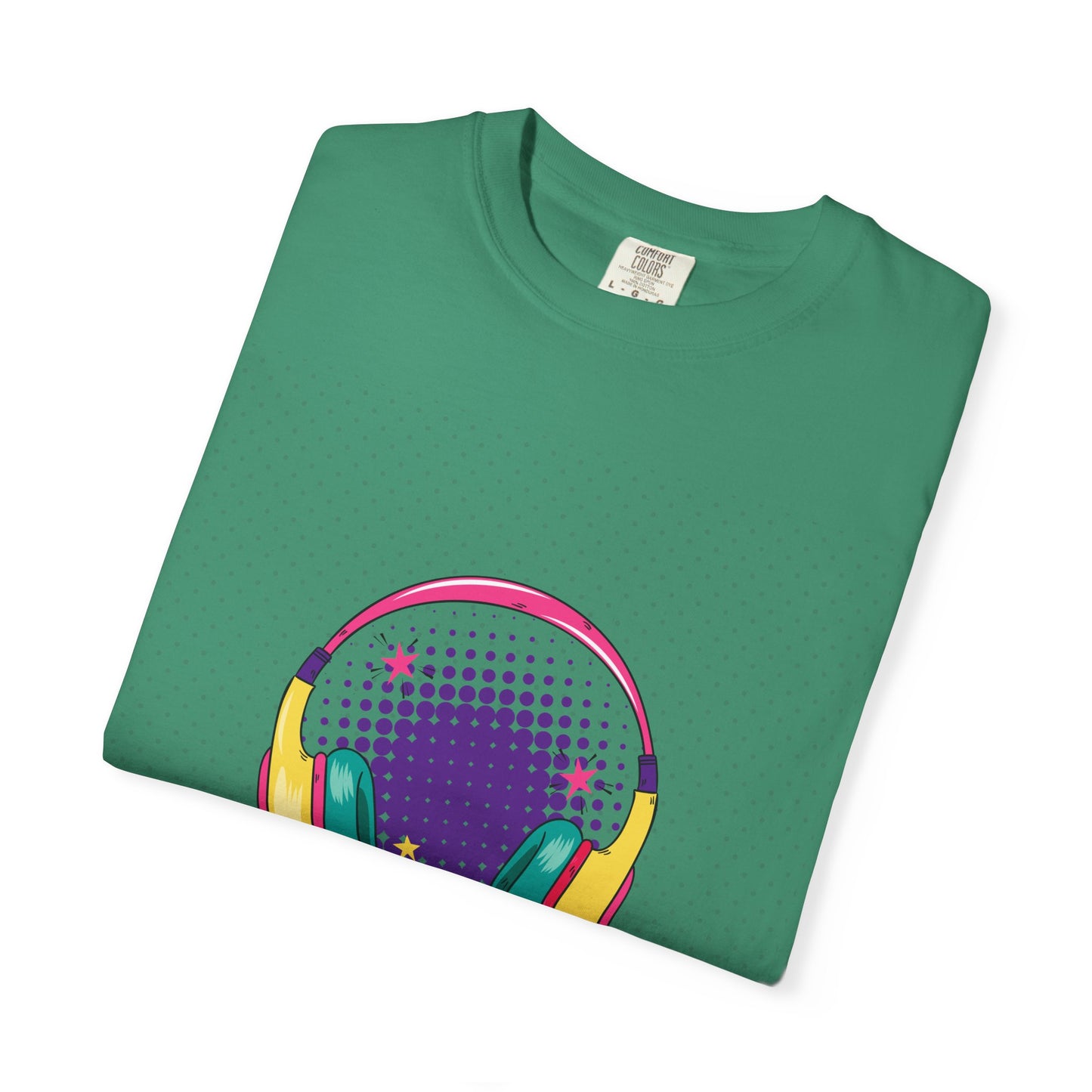 Cool Vibes Unisex Garment-Dyed T-Shirt with Headphones Graphic
