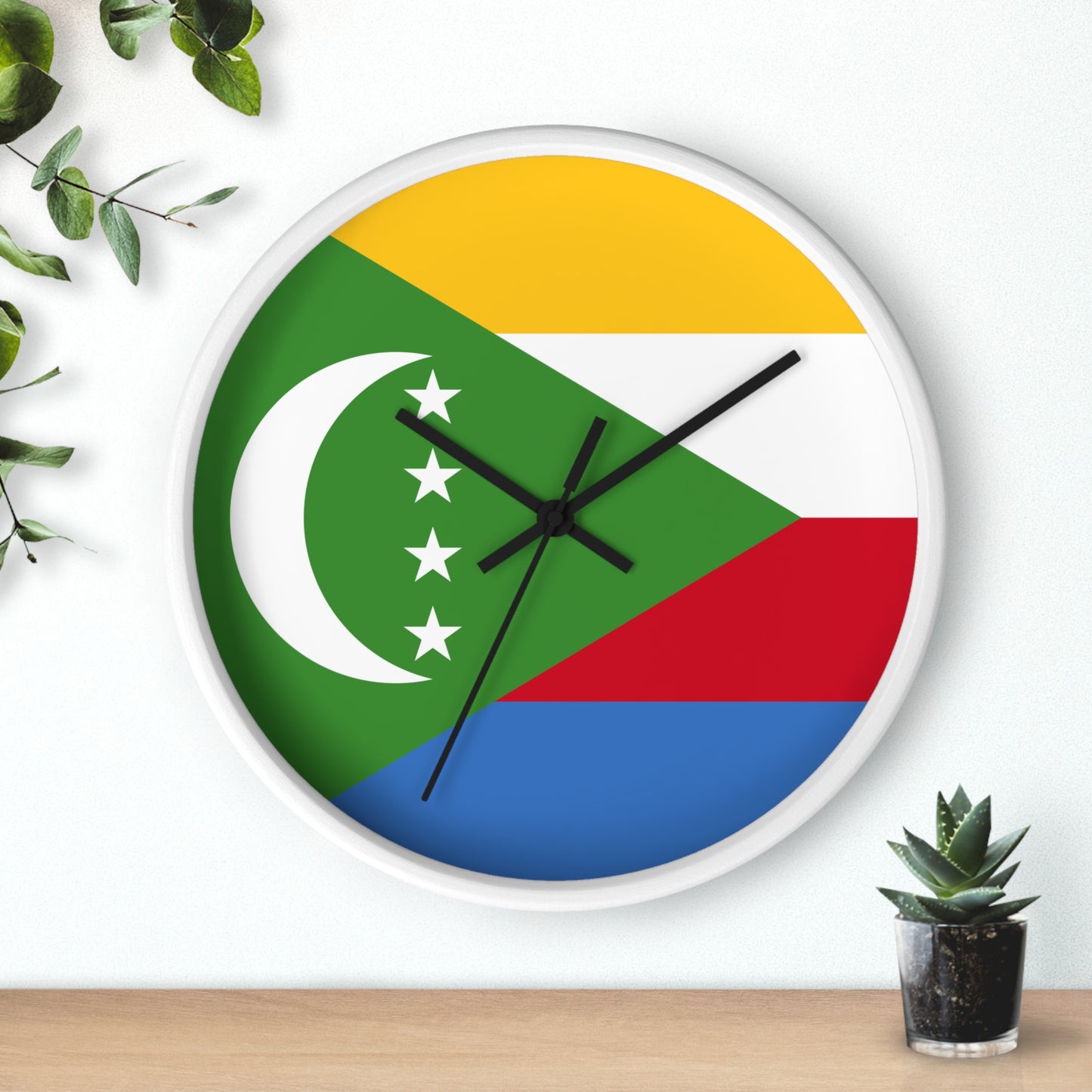Comoros Flag Wall Clock - Vibrant, Stylish Home Decor for Flag Enthusiasts