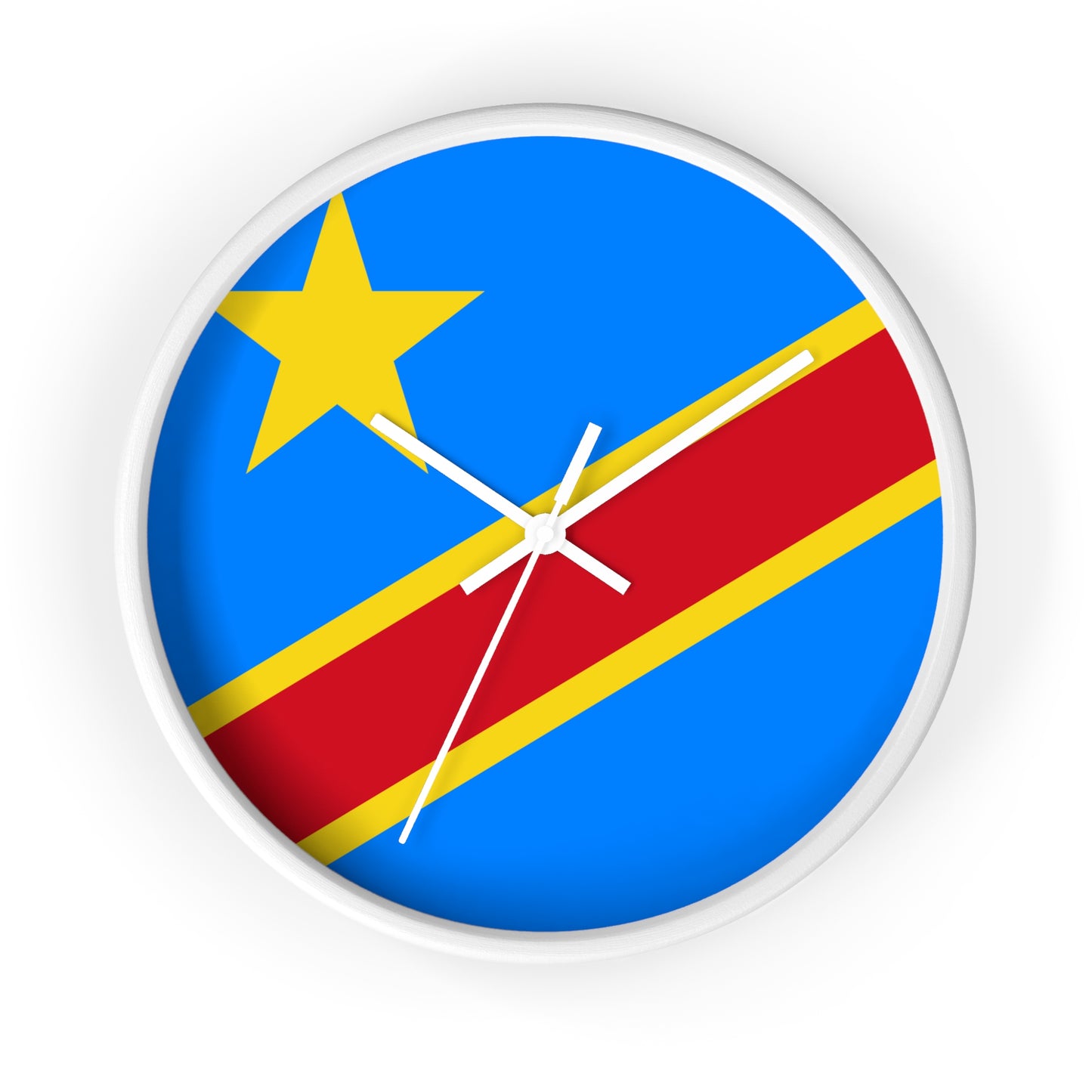 Vibrant Congolese Flag Wall Clock – Modern Decor for Home & Office