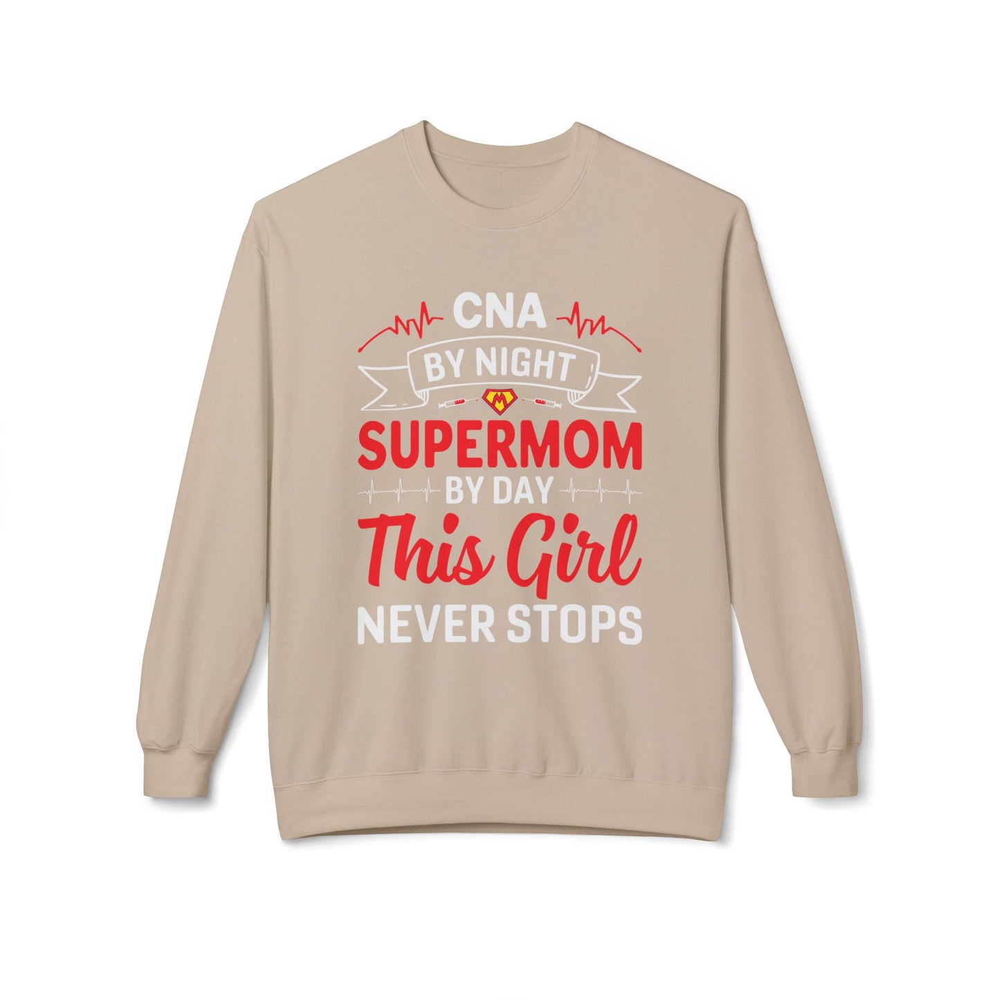 Women's Fleece Sweatshirt – Supermom Nurse Graphic for Proud Moms