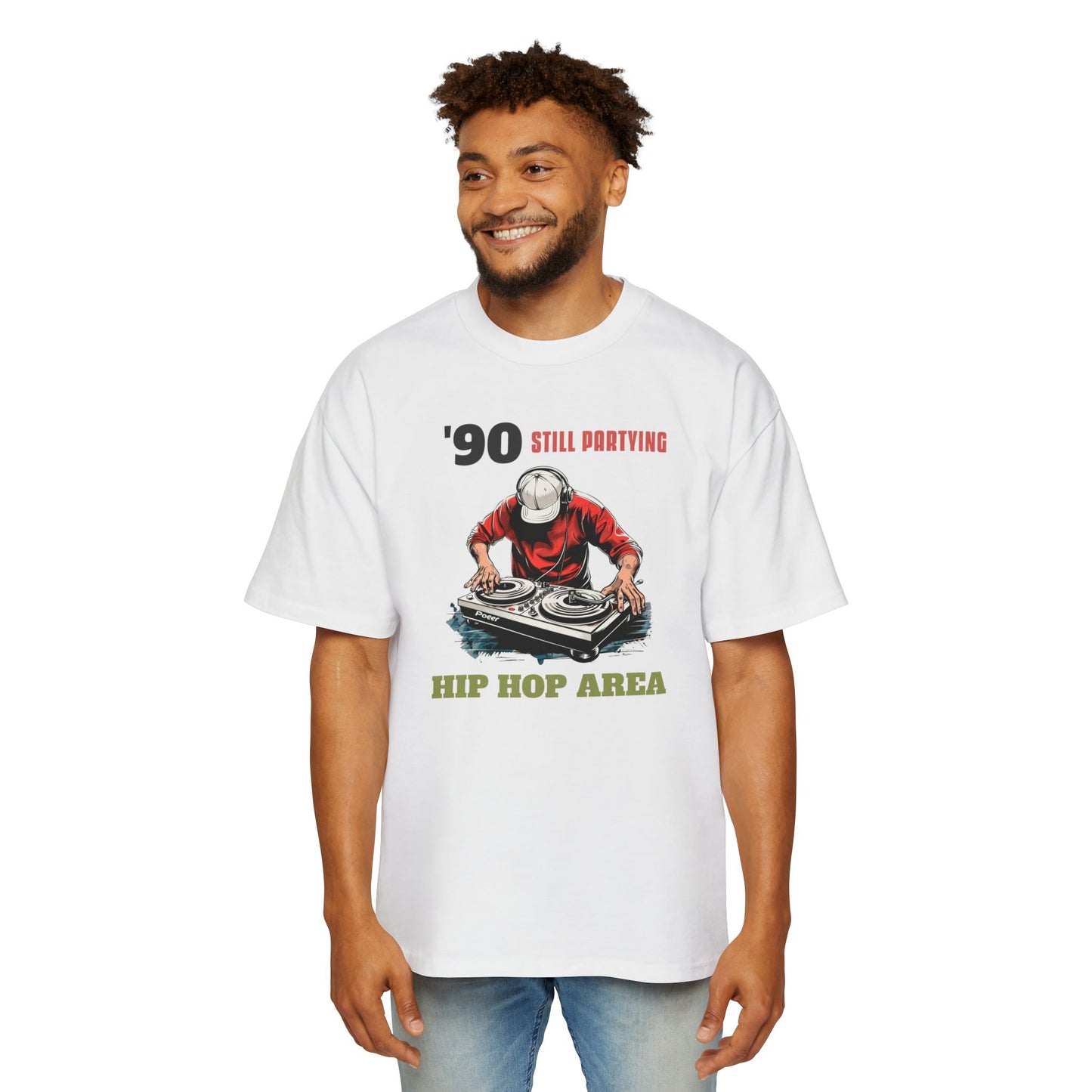 Men's '90 Still Partying Hip Hop Oversized Tee for Music Lovers