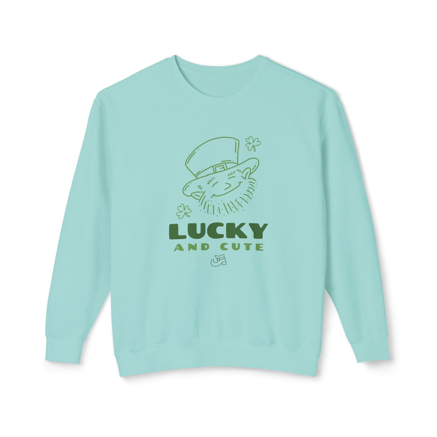 Women's Sweatshirt St. Patrick Day Stamp Lucky and Cute