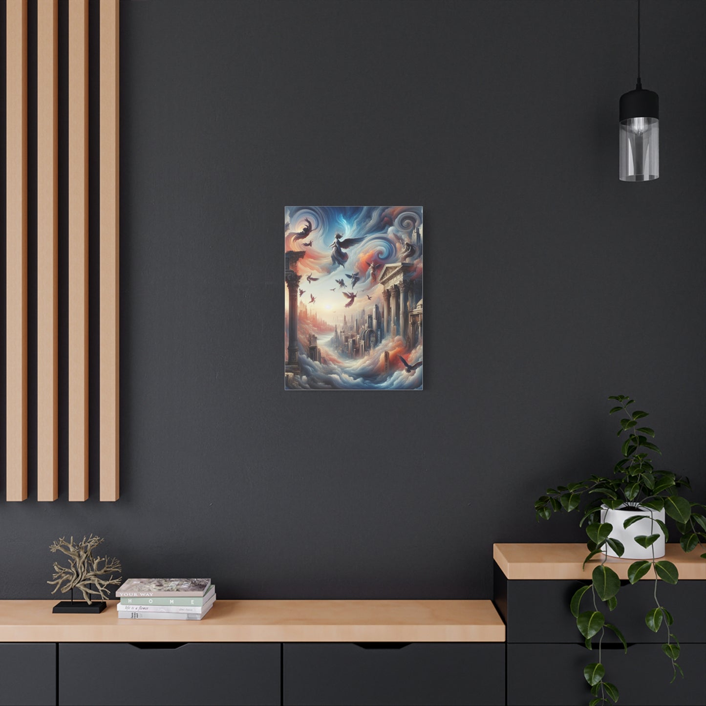 ARCHANGELS in Sky Canvas Art Print - Ethereal Wall Decor