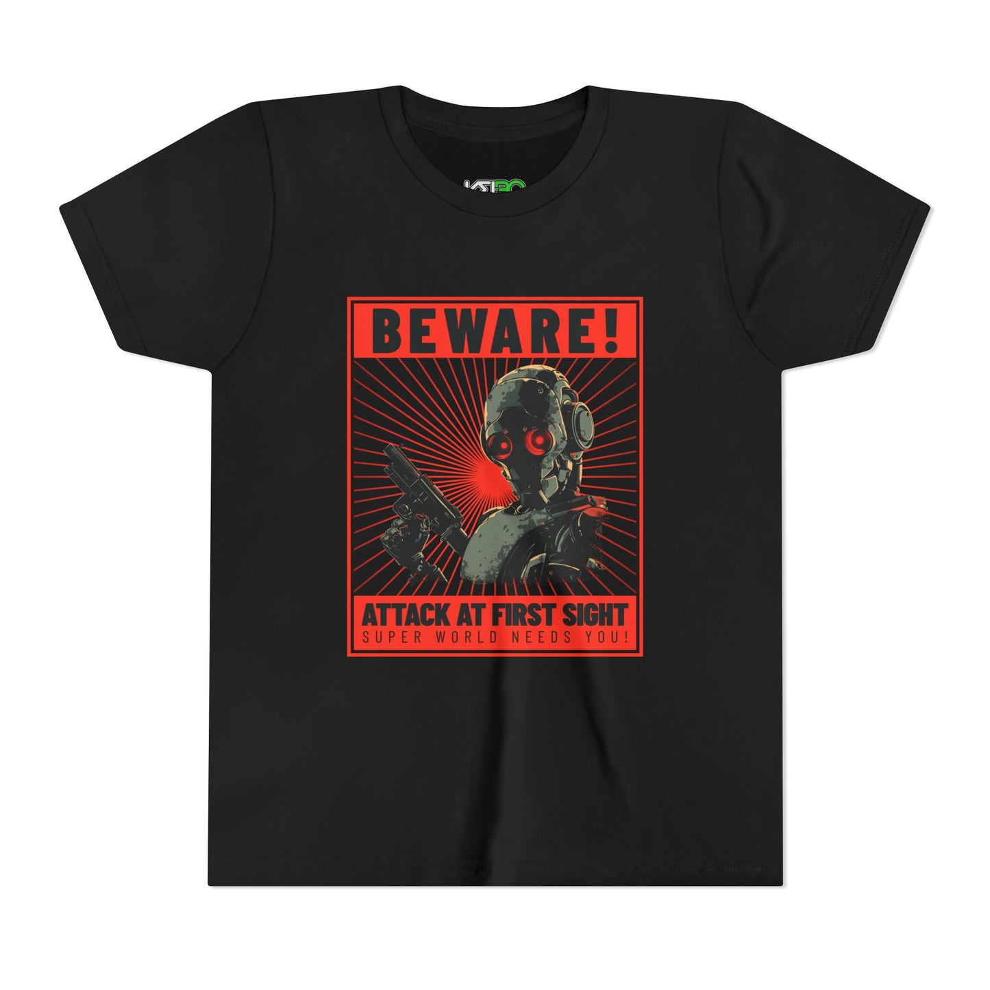 Fun Graphic T-Shirt for Kids Attack at First Sight