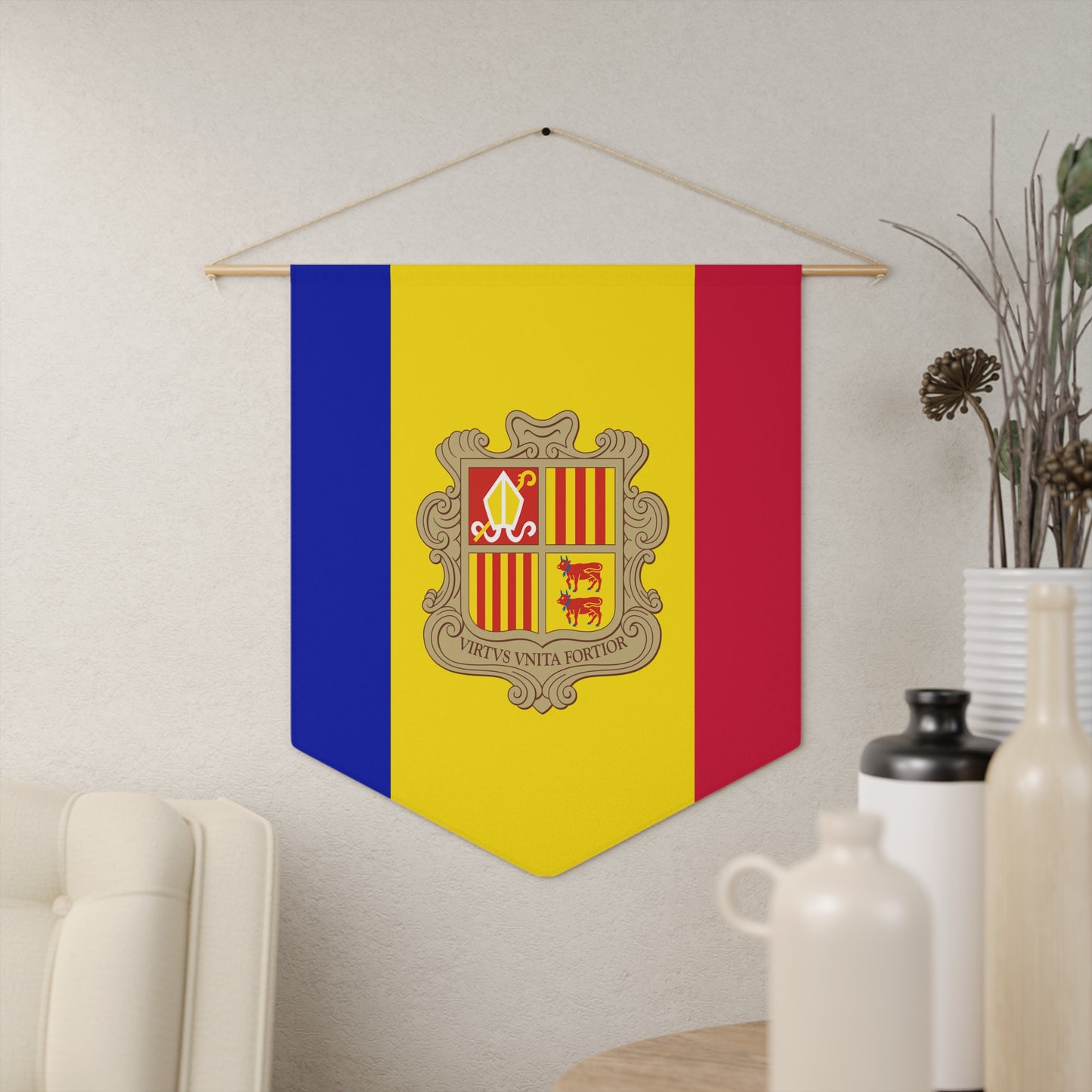 Andorran Shield Pennant - Vibrant Home Decor