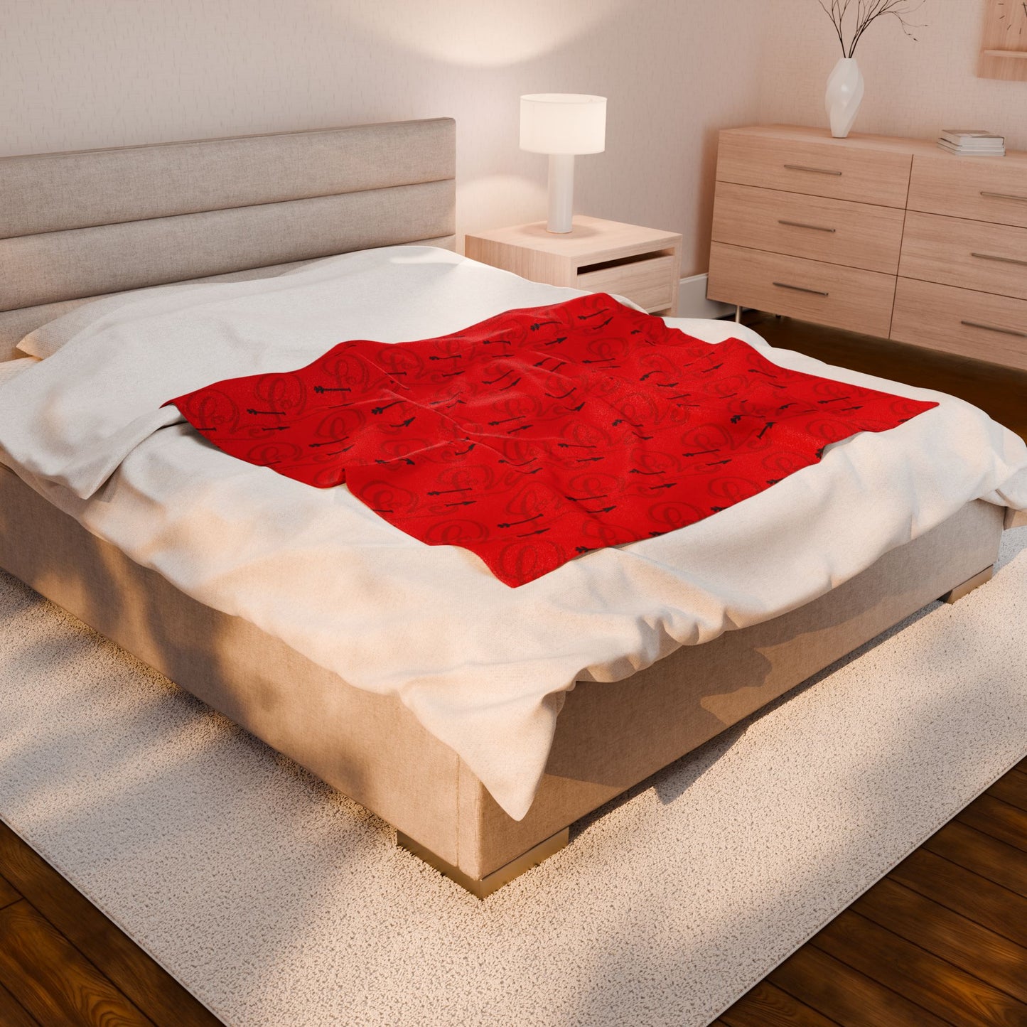 Valentine Love Plush Blanket - Bold Red & Elegant Valentine Gift