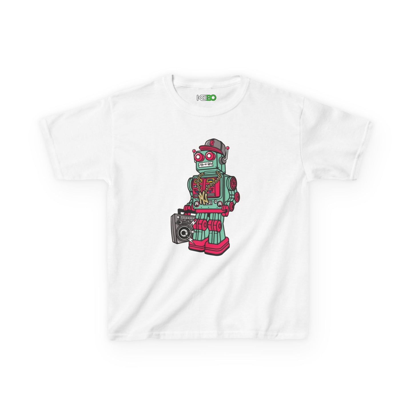Retro Robot Kids Heavy Cotton Tee - Fun & Stylish Kids T-Shirt