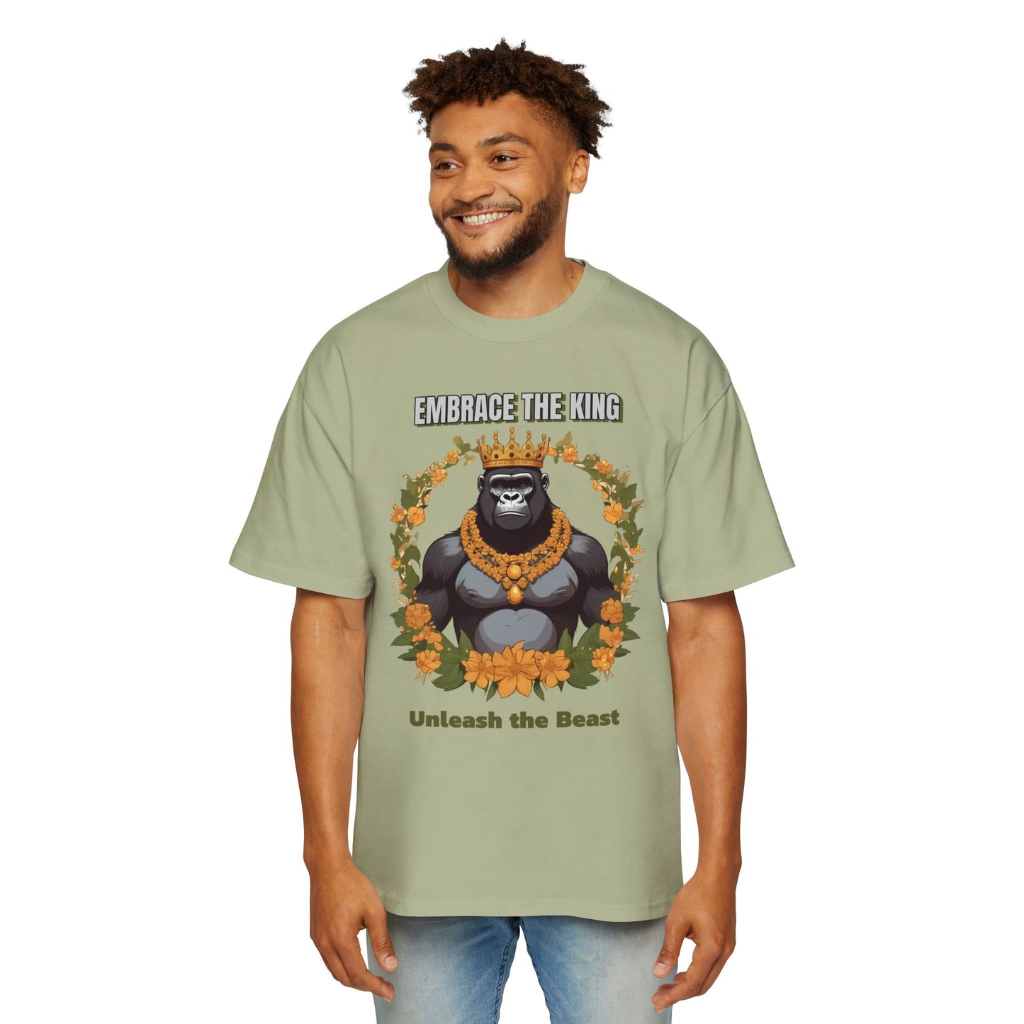 Embrace the King Men's Oversized Tee - Unleash the Beast