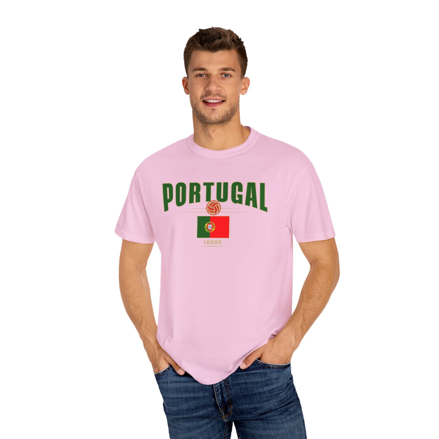 Portugal Garment-Dyed Unisex T-shirt - Perfect for Sports Events & Celebrations