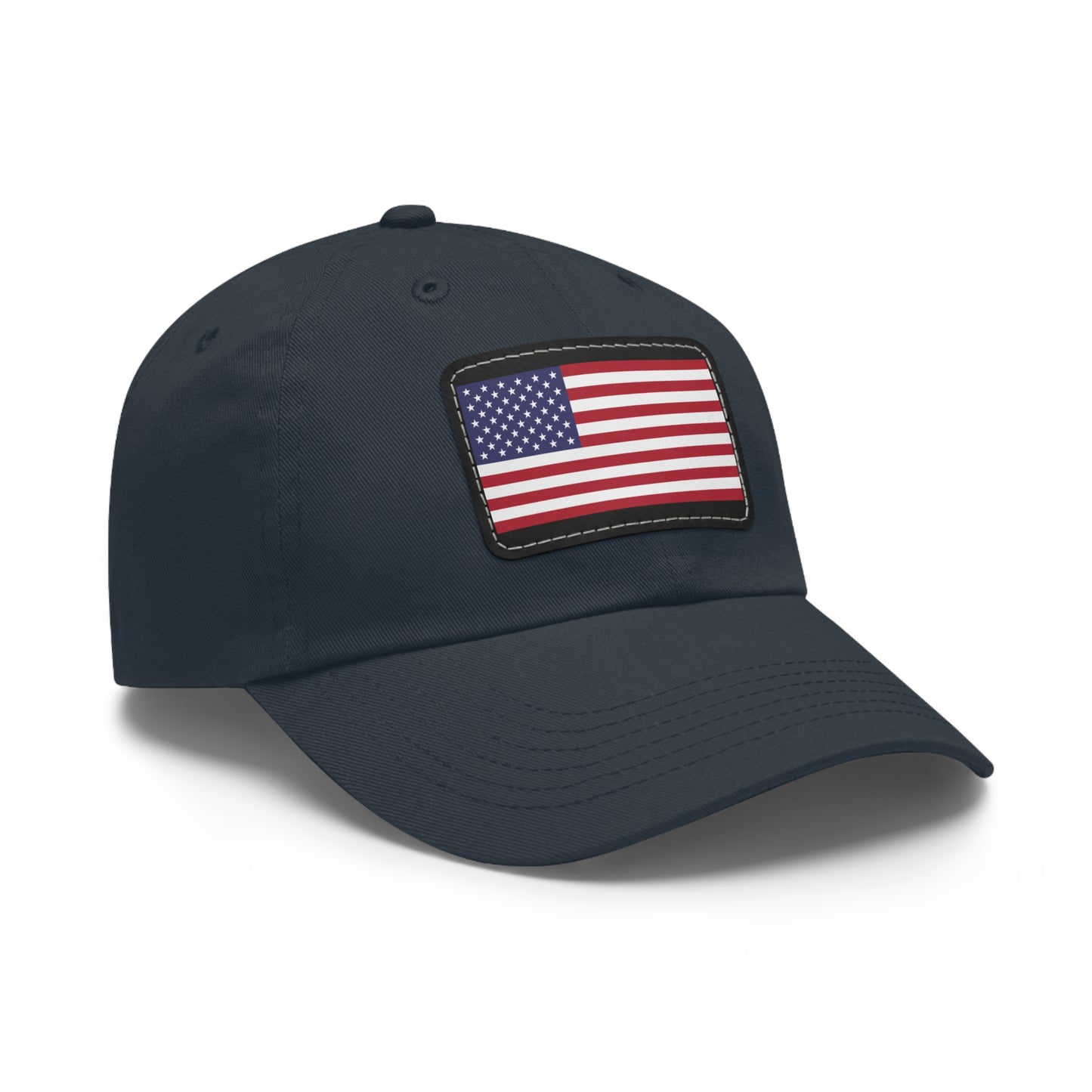 Patriotic Dad Hat with American Flag Leather Patch