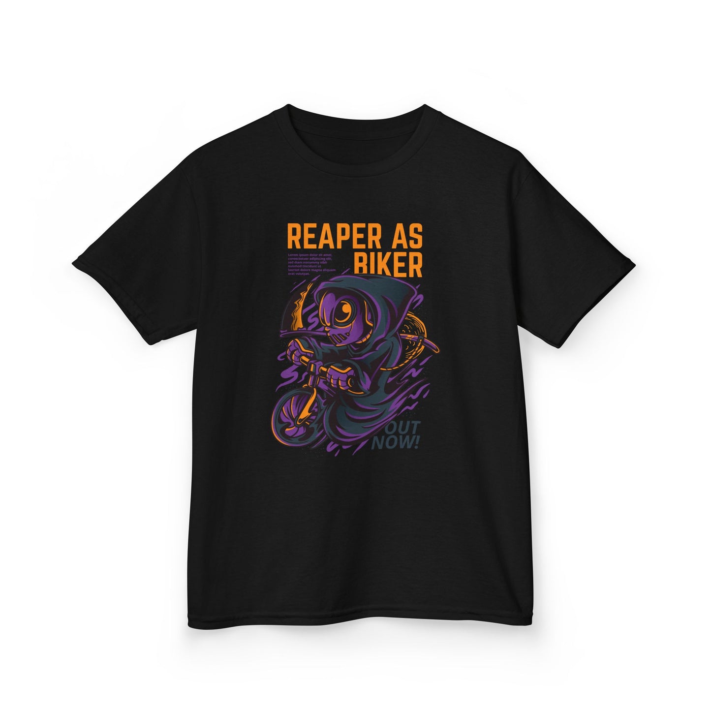 Kids Reaper Biker Graphic Tee - Fun and Playful T-Shirt