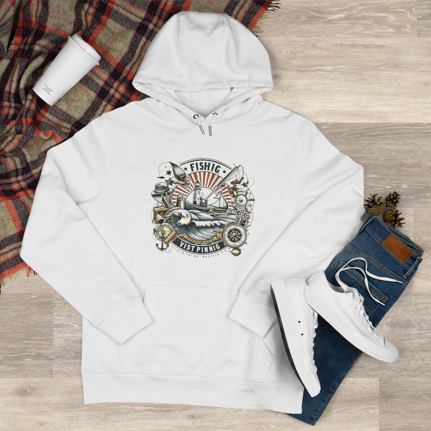 Fishing Hooded Sweatshirt - Nautical Adventure and Fishing