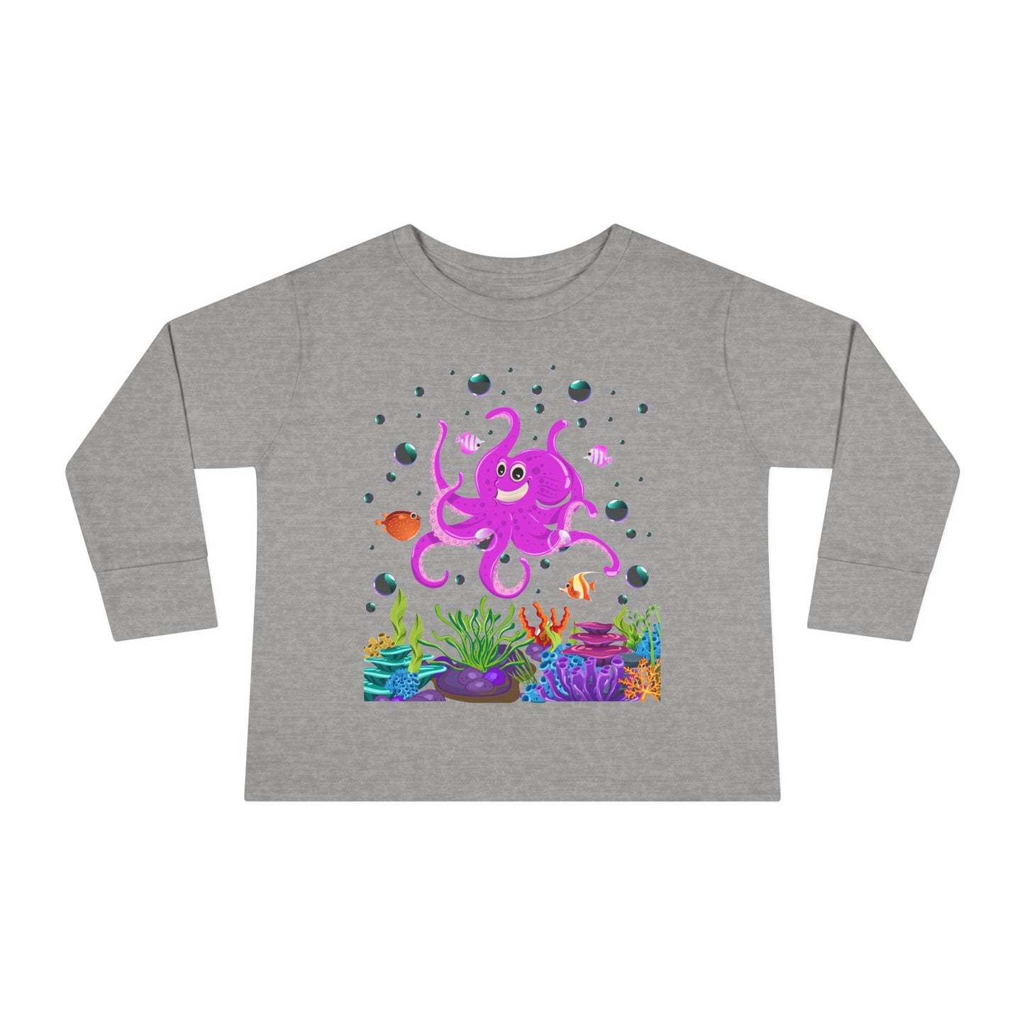 Toddler Long Sleeve Tee Colorful Jellyfish Fun Under the Sea Shirt for Kids