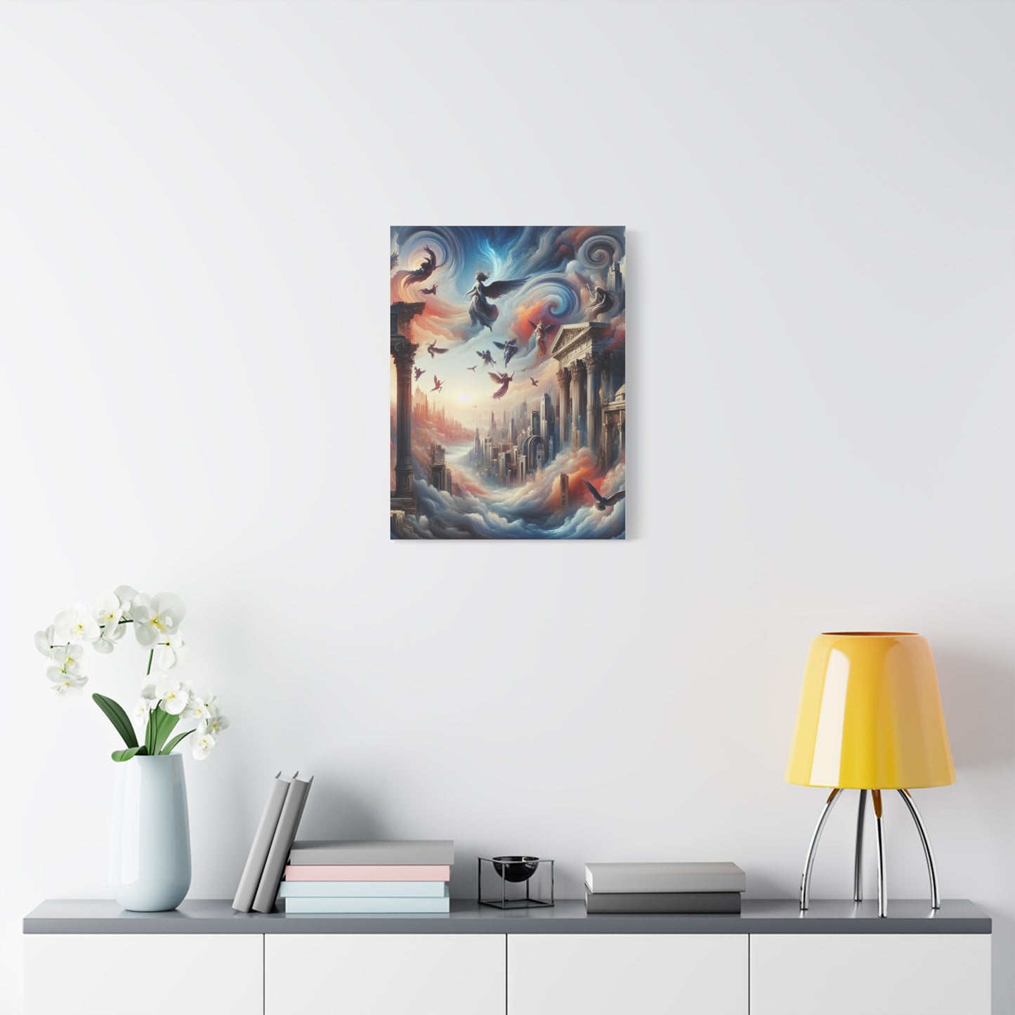 ARCHANGELS in Sky Canvas Art Print - Ethereal Wall Decor
