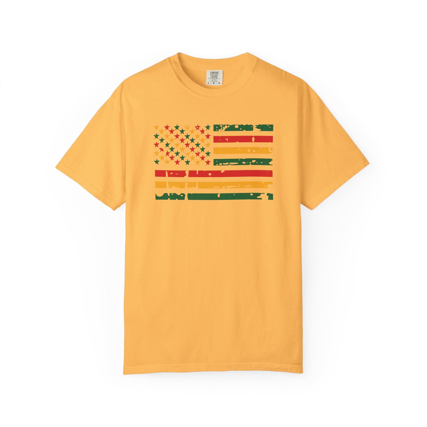 Men T-Shirt Patriotic Juneteenth Vintage Flag