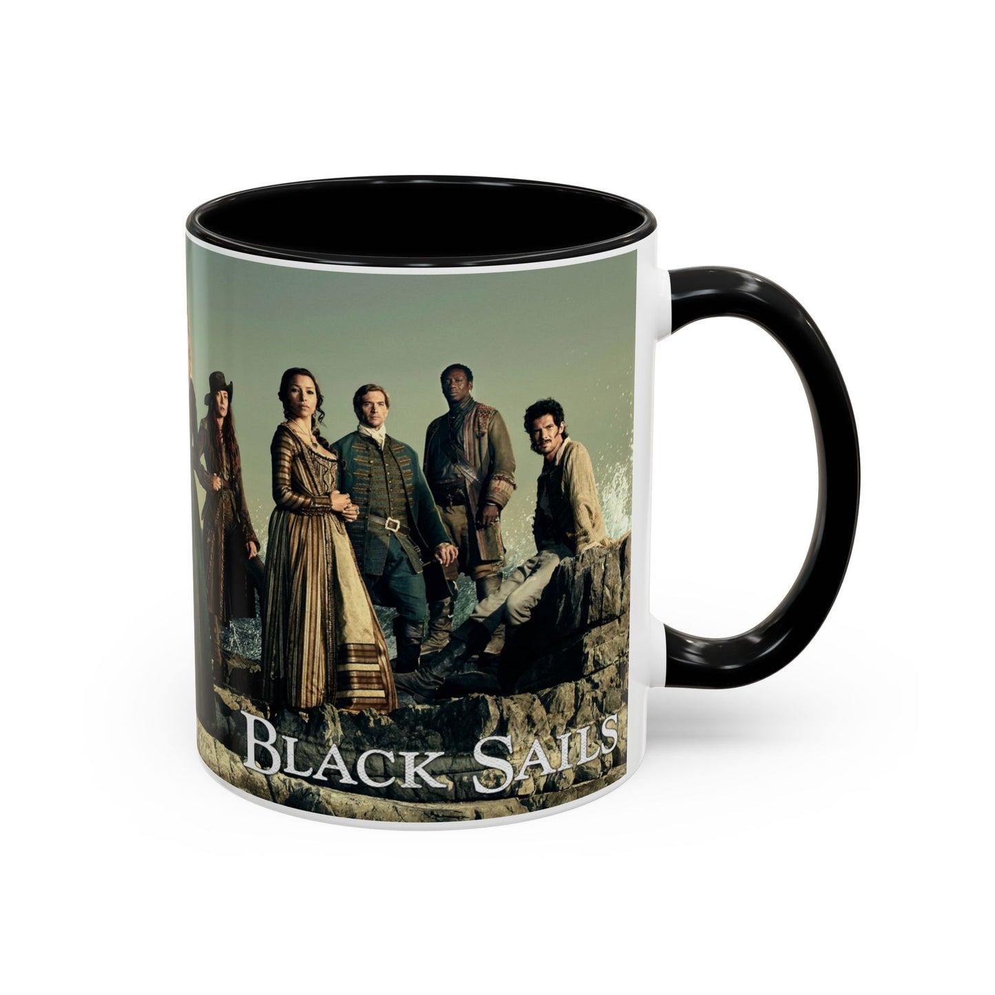 Black Sails Accent Coffee Mug - 11oz & 15oz | For Fans of Adventure & Pirates