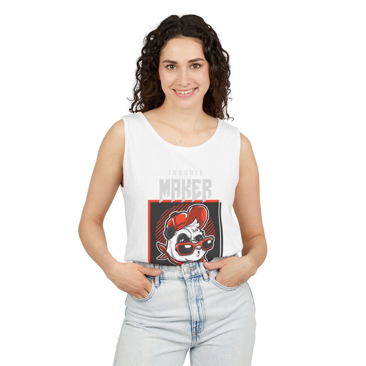 Men's Tank Top Cool Panda Trouble Maker Playful & Casual Summer Wear