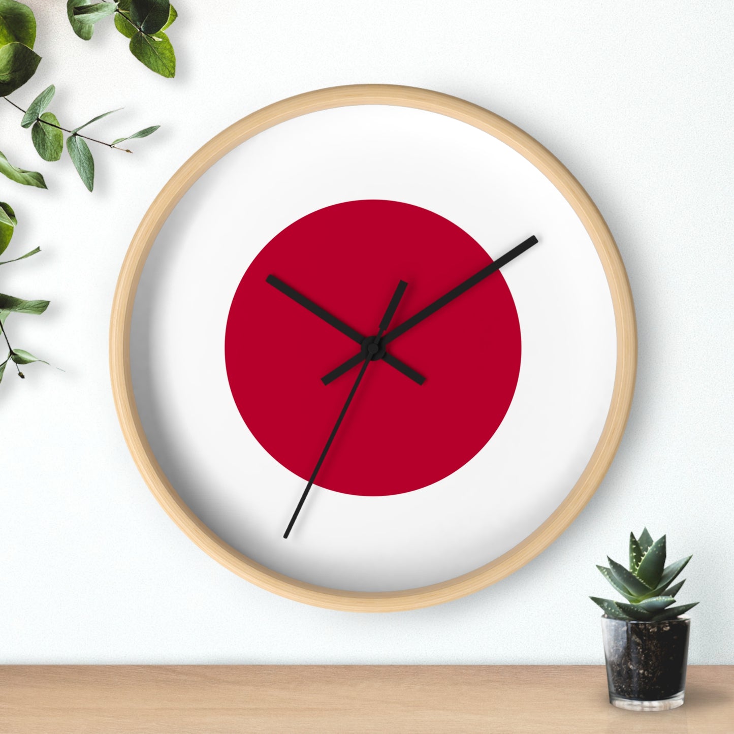 Minimalist Japanese Flag Wall Clock - Modern Decor for Home or Office