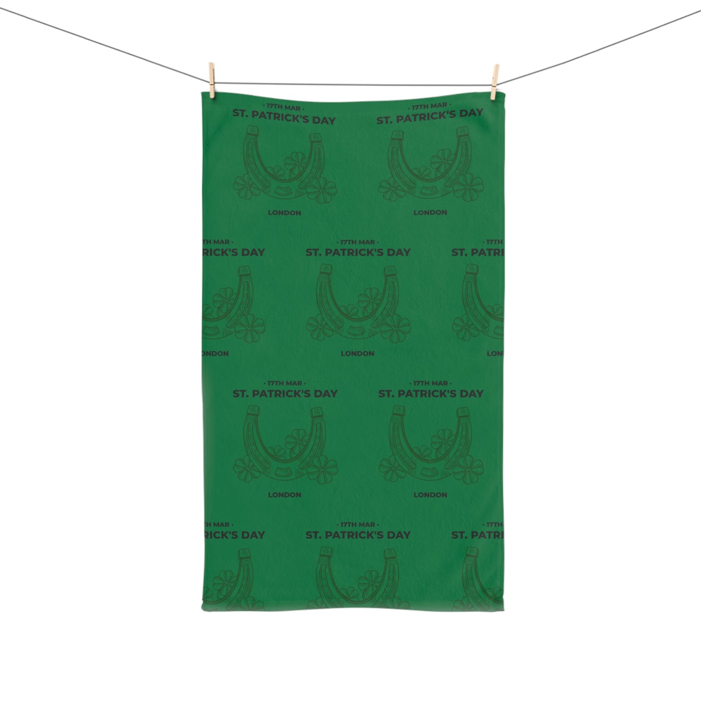 St. Patrick's Day Hand Towel - Festive Green Kitchen Decor